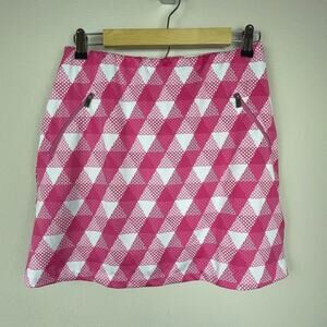 Tail Activewear Pink White Geometric Skort Size‎ S with Zip Pockets